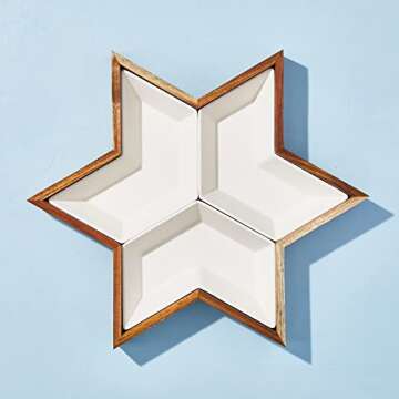 Cheeseboarder Brand Stella Star 4 Piece Acacia Wood Gift Board