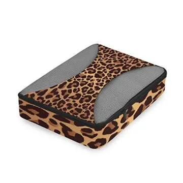Travel Packing Cubes 4 Set Leopard Animal Skin Print, Carry on Luggage Organizer Bags Mesh, Storage Pouch Accessories for Suitcase Backpacks