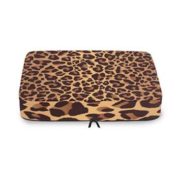 Travel Packing Cubes 4 Set Leopard Animal Skin Print, Carry on Luggage Organizer Bags Mesh, Storage Pouch Accessories for Suitcase Backpacks