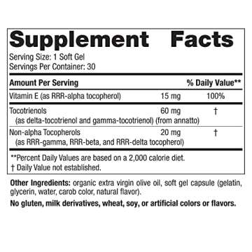 Nordic Naturals Vitamin E Complex, Unflavored - 30 Soft Gels - 6 Forms of Vitamin E for Antioxidant ...