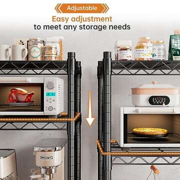 REIBII Heavy Duty 5-Shelf Wire Storage Rack Solution