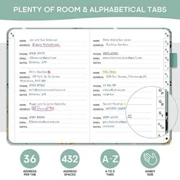 Taja Address Book with Alphabetical Tabs,Hardcover Address Book Large Print for Record Contacts, Small Address Book to Store All Your Important Informations in One Place - Little Fortune