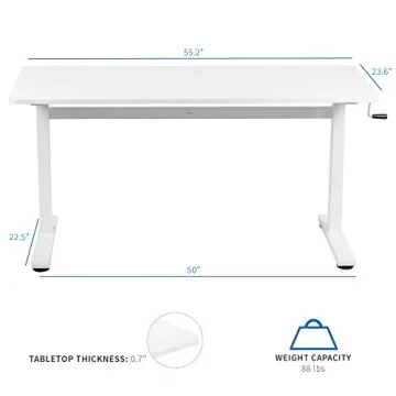VIVO Height Adjustable Crank Sit Stand Office Desk