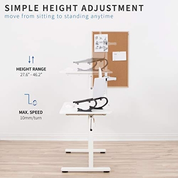 VIVO Height Adjustable Crank Sit Stand Office Desk
