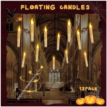 Floating Candles with Remote - 12pcs LED Halloween Decor