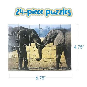 Vibrant Wild Animal Jigsaw Puzzles Set for Kids