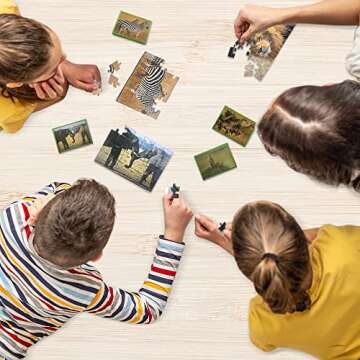 Vibrant Wild Animal Jigsaw Puzzles Set for Kids