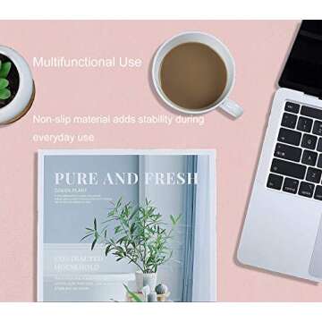 SUJAYU Dual Sided PU Leather Desk Pad, Mouse Pad, Office Desk Mat, Non-Slip Laptop Desk Pad, Waterproof Desk Writing Pad for Office and Home (23.6" x 11.8", Pink+Silver)