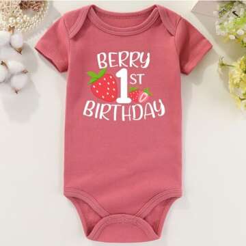 BESDEAR Sweet One Birthday Outfit Girl Baby Clothes Funny Baby Bodysuits First Birthday Gifts For Gi...