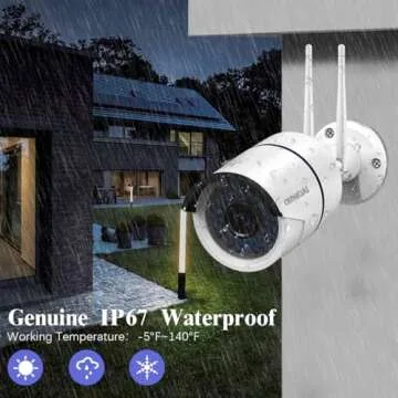 (2-Antenna Signal Enhance & 100 ft Super Night Vision) Outdoor Wireless Security Camera System, WiFi Surveillance Video , 5MP 8-Channel Wireless NVR, 8pcs 3.0MP IP Cameras