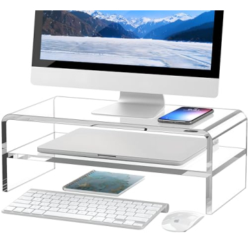 Egchi Clear Acrylic Monitor Stand Riser - Elevate Your Workspace with Style