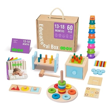 Tookyland Montessori Toy Set for 1-Year-Old, 8 Educational Wooden Toys for Learning and Fun