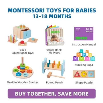 Tookyland Montessori Toy Set for 1-Year-Olds - 8 Educational Toys