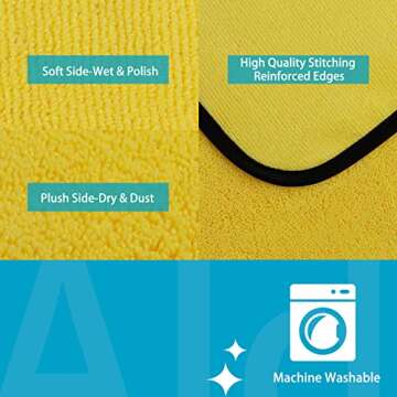 AIDEA Microfiber Detailing Towel 12PK - Scratch-Free, Absorbent