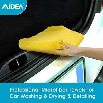 AIDEA Microfiber Detailing Towel 12PK - Scratch-Free, Absorbent