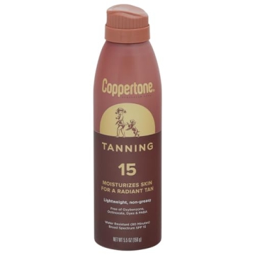 Coppertone Tanning Sunscreen Spray SPF 15 Protective Tanning Spray
