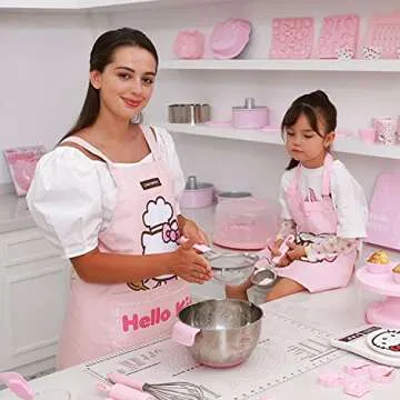 CHEFMADE Hello Kitty Fine Mesh Strainers, 5.5-Inch Stainless Steel Strainer Wire Sieve with Insulated Handle for Kitchen, Cooking, Food Preparation (Pink)