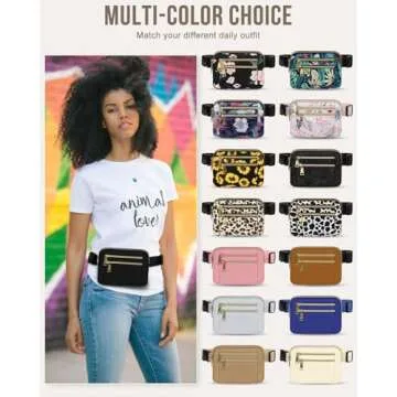 Capolo Fanny Packs for Women Fashion Waist Packs Bag with Adjustable Strap and 4 Zipper Pockets Waterproof Everywhere Crossbody Belt Bag for Workout Running Travelling(Black)