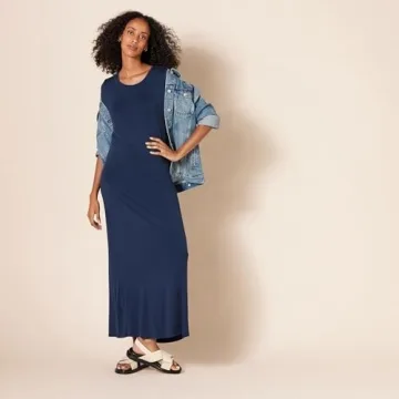 Stylish Amazon Essentials Women's Short-Sleeve Maxi Dress