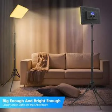 2 Packs LED Video Light with 63" Tripod Stand, QEUOOIY 20W Bi-Color Photography Lighting Kit, Dimmable 2500-8500K Studio Conference Light, Built-in 8000mAh Battery for YouTube/TikTok/Vlog/Streaming