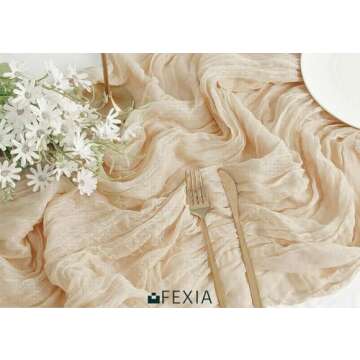 Elegant and Versatile FEXIA Cheesecloth Table Runner 10 FT