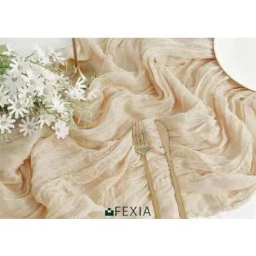 Elegant and Versatile FEXIA Cheesecloth Table Runner 10 FT