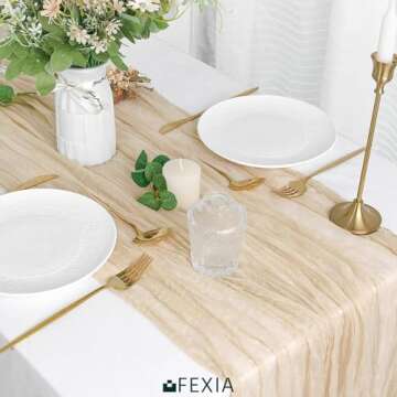 Elegant and Versatile FEXIA Cheesecloth Table Runner 10 FT