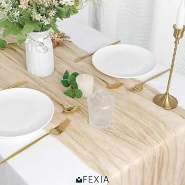 Elegant and Versatile FEXIA Cheesecloth Table Runner 10 FT