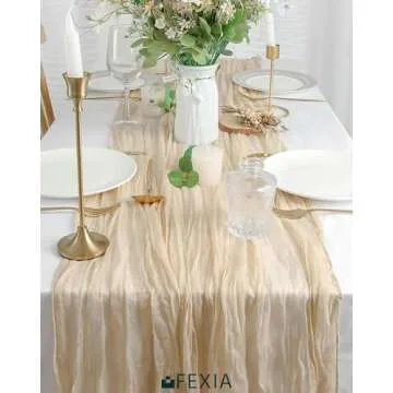 Elegant and Versatile FEXIA Cheesecloth Table Runner 10 FT