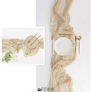 Elegant and Versatile FEXIA Cheesecloth Table Runner 10 FT