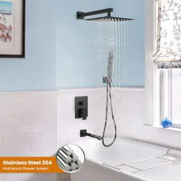 gotonovo Shower System Set with Tub Spout 3 Function Wall Mounted Shower Faucet Combo Rainfall Showe...