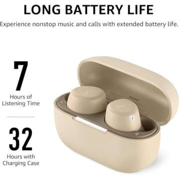 TOZO A1 2024 New Upgraded Wireless Earbuds, Bluetooth 5.3 in Ear Headphones Light Weight, Support APP EQ Setting, Stereo Sound Headset Longer Playback with Charging Case Waterproof, Khaki