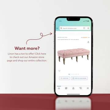 Linon Isabelle Pink Linen Bench for Stylish Comfort