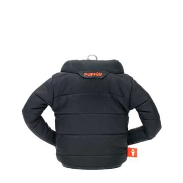 Puffin - The Puffy Jacket - Insulated 12 oz Can Cooler I Beer Bottle & Soda Can Insulator, Keep Drinks and Beverages Cold - Black