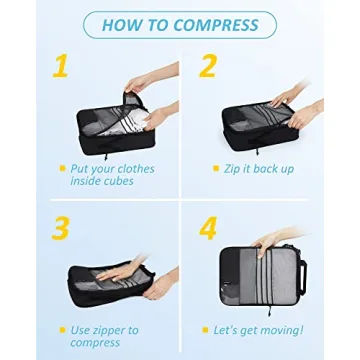 BAGSMART Compression Packing Cubes - Travel Organizers