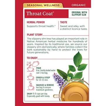 Organic Throat Coat Herbal Tea for Soothing Relief