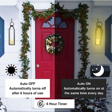 Modern Farmhouse LED Lanterns with Timer Set of 2