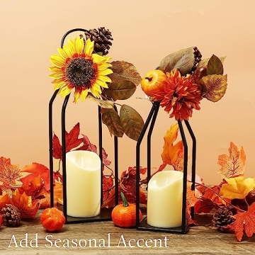 Modern Farmhouse LED Lanterns with Timer Set of 2