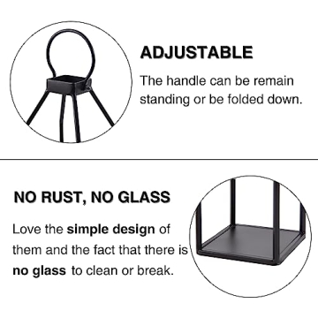 Modern Farmhouse LED Lanterns with Timer Set of 2