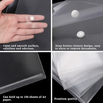 Buy EOOUT 50pcs Clear Poly Envelopes with Snap Closure