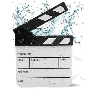 Clap Board, Mini Acrylic Director Scene Clapperboard Classic Movie Film Clap Board with a Pen,for Shoot Props/Advertisement/Home Decoration/Cosplay/Background(Black and White whiteboard PAV1BWE3S)