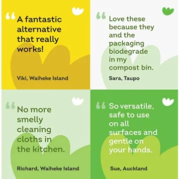 EKOH Eco-Friendly Kitchen Cleaning Cloths | Swedish Dishcloths 2 Pack Lemons & Papaya Prints | Eco Sponge Cloths for Cleaning Kitchen | Zero Waste Dish Cloth | Plastic Free Reusable Surface Wipes