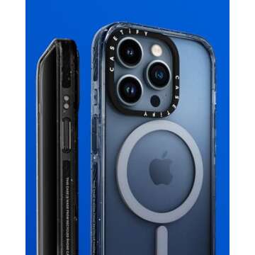 CASETiFY Impact Case for iPhone 15 Pro Max [4X Military Grade Drop Tested / 8.2ft Drop Protection/Compatible with Magsafe] - Cute Prints - Good Vibes - Clear Black