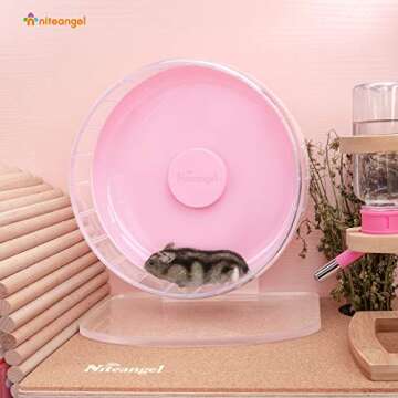 Niteangel Super-Silent Hamster Exercise Wheels: - Quiet Spinner Hamster Running Wheels with Adjustab...