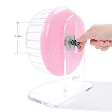 Niteangel Super-Silent Hamster Exercise Wheels: - Quiet Spinner Hamster Running Wheels with Adjustable Stand for Hamsters Gerbils Mice Or Other Small Animals (S, Pink)