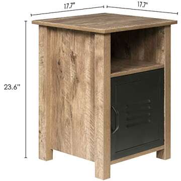 OneSpace Norwood Range Locker End Table, Oak