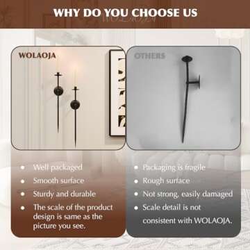 Candle Wall Sconce Set of 2, Large Twisted Wall Mount Metal Black Candle Holder Sconces Decor for Living Room Farmhouse Fireplace Wedding 23.5"