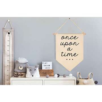 Once Upon a Time-Decor Gift for Nursery Bedroom Playroom Front Door Bookshel Bookcase Reading Corner...
