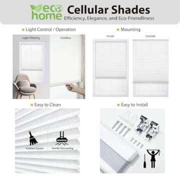 Stylish DEZ Furnishings Cordless Cellular Shade for Safety