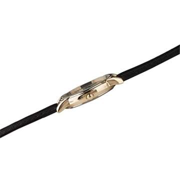 DISNEY Mickey Mouse Adult Classic Cardiff Articulating Hands Analog Quartz Leather Strap Watch, GLD/BRN